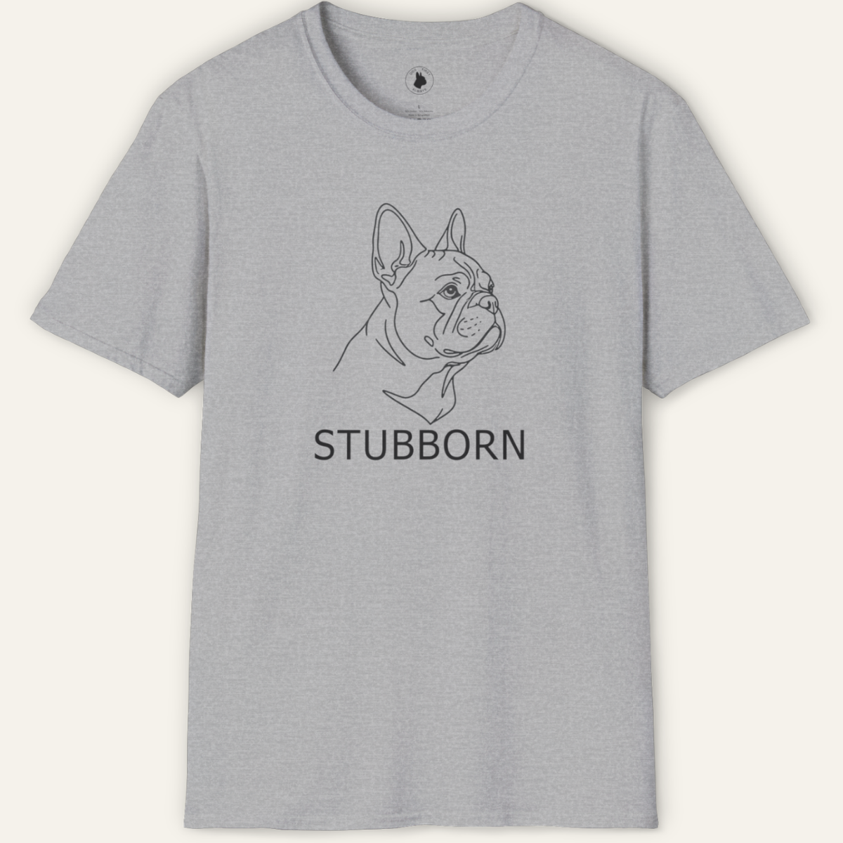 FRENCHIE STUBBORN LINE ART T-Shirt